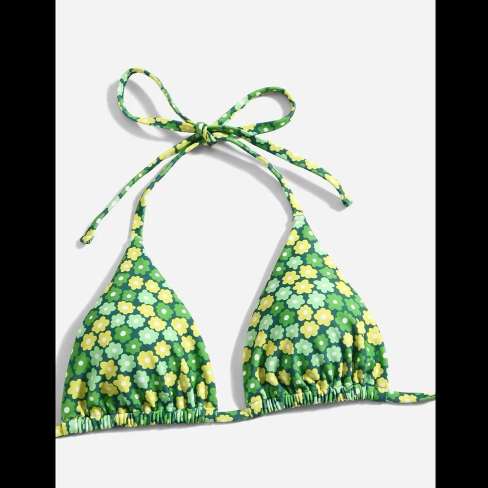 Lime Green & Yellow, Flower, Bikini Set - Picture 3 of 5